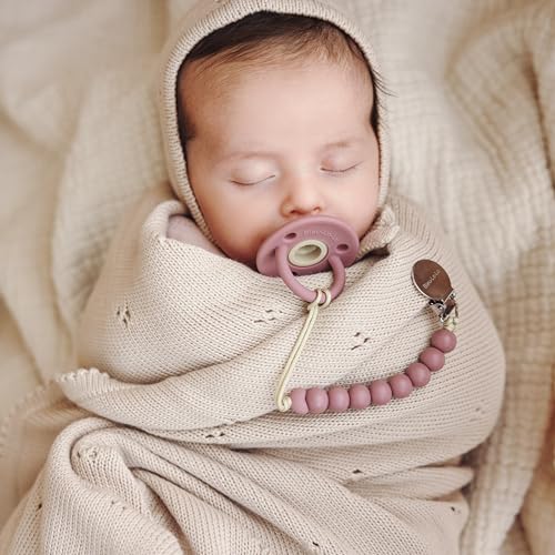 100% Luxury Organic Cotton Pointelle Knit Baby Quilt Blanket