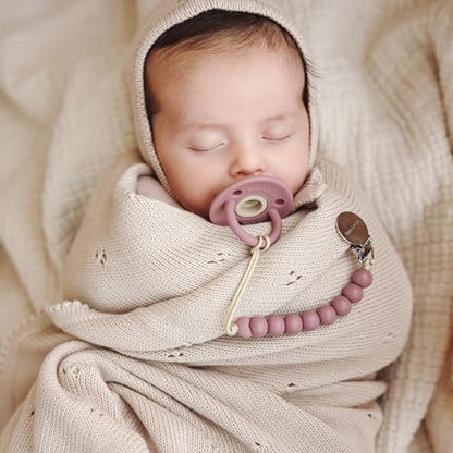 100% Luxury Organic Cotton Pointelle Knit Baby Quilt Blanket