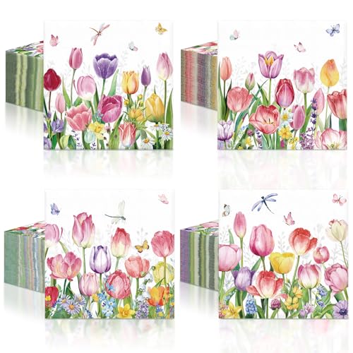 200 Pieces Tulips Cocktail Napkins 2 (200 count)