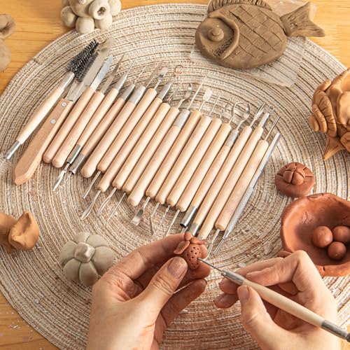 22PCS Wooden Pottery Sculpting Tools