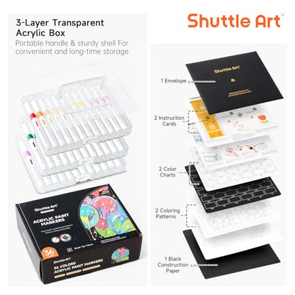 Automatic Ink Control Acrylic Paint Markers (36 Count)