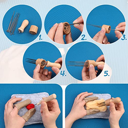 Needle Felting Kit 18 Colors Wool Felting Kit Wool Roving Set