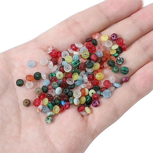 Natural Mix Colored Disk Stone Beads 4x2mm 160pcs Rondelle Loose Semi Gemstone Beads for Jewelry Making Design (160 Count)