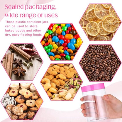 12 Pack 10 oz Plastic Container Jars with Lids Round Clear Travel Cosmetic Container Slime Jars for Toiletries (12 Count)