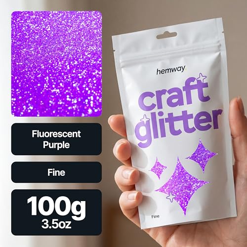 Craft Glitter Fluorescent Purple 100g Fine Glitter (3.5 Ounce)
