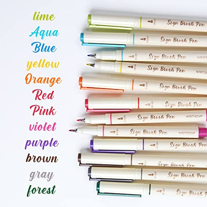 Brush Tip Marker Pens (12 Count)