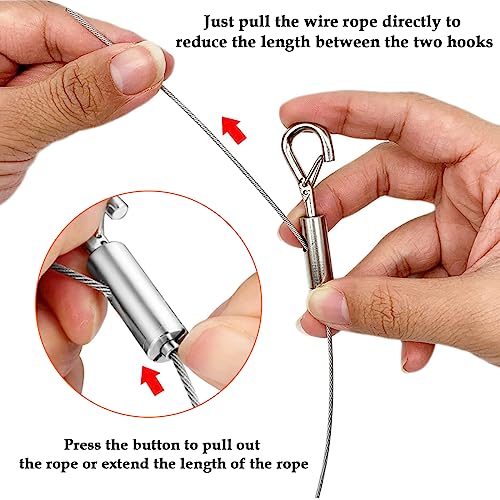 Adjustable Picture Hanging Wire Kit Hold Up to 80lbs (2 Count)