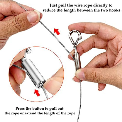 Adjustable Picture Hanging Wire Kit Hold Up to 80lbs (2 Count)