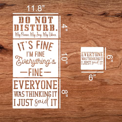 Sarcastic Stencils for Crafts Reusable Funny Stencil Sarcastic Stencils for Painting on Wood Sign Fabric DIY Crafts Decor (16 Count)