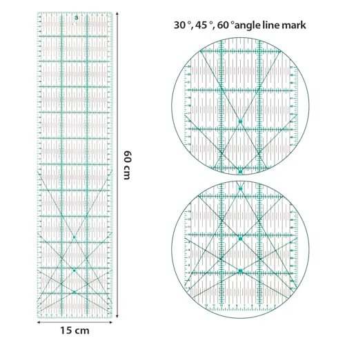 Quilting Ruler 15 x 60cm Sewing Acrylic Ruler Anti