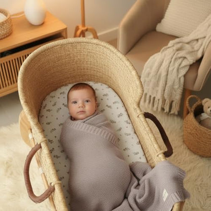 Heritage Knit Organic Swaddle Blanket for Girls