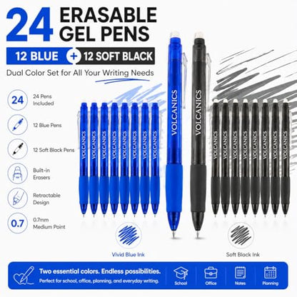 24 Pack Retractable Erasable Gel Pens (24 Count)