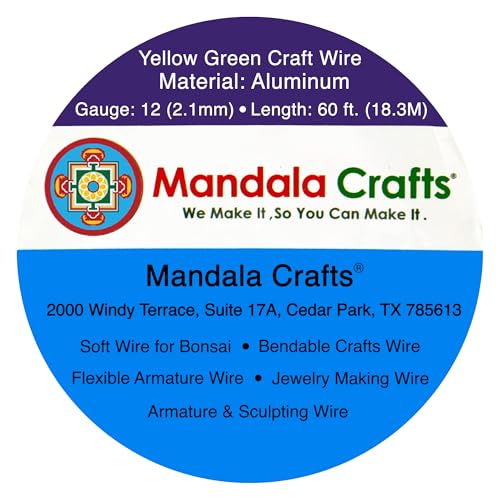12 Gauge Yellow Green Anodized Aluminum Craft Wire
