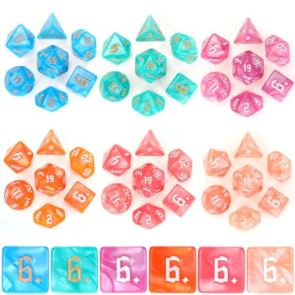210 Pcs Dice Sets Bulk with Drawstring Bag Polyhedral Dice Sets Multi Role Playing Table Game D4 D6 D8 D10 D% D12 D20