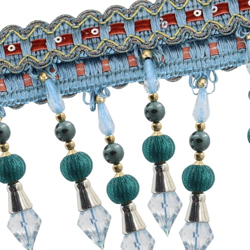 3yards Beading Fringe Trimming Long Beads Tassel Curtain Trim Ribbon Trim for Cover Edge Decorative