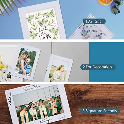 10 Pack Pre Cut 11x14 White Picture Mats for 8x10 Photos