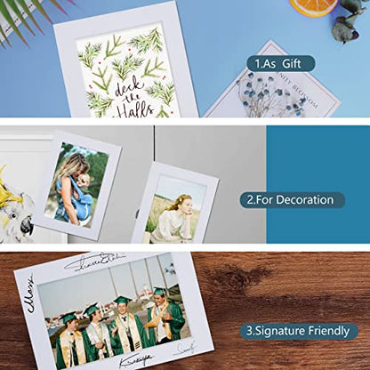 10 Pack Pre Cut 11x14 White Picture Mats for 8x10 Photos