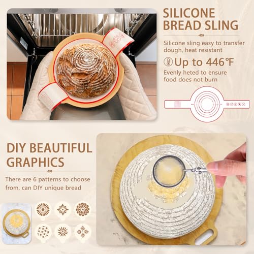 Sourdough Starter Kit 27Pcs with Round and Oval Banneton Basket (27 Count)
