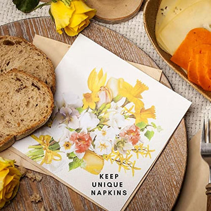 20 ct 13x13 Flowers Paper Luncheon Decoupage Napkins (20 Count)