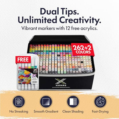 Dual Tip Alcohol Markers Set (262 Count)