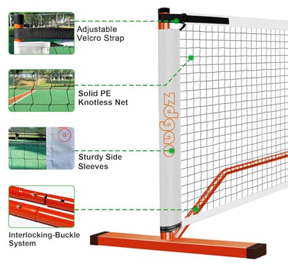 Pickleball Net and Fiberglass Paddle Set of 4