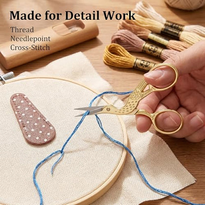 3.6inch Little Embroidery Scissors Sharp Stainless Steel Tip Sewing (2 Count)