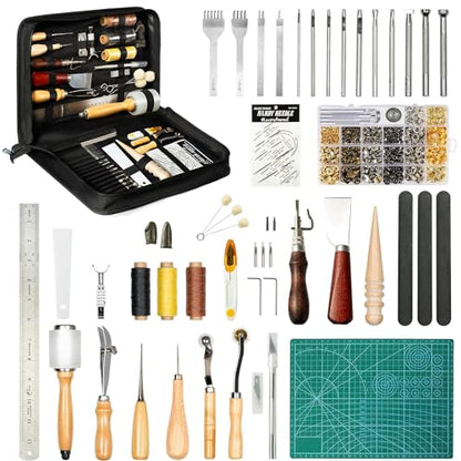 458 Pcs Leather Tooling Kit (58 Count)