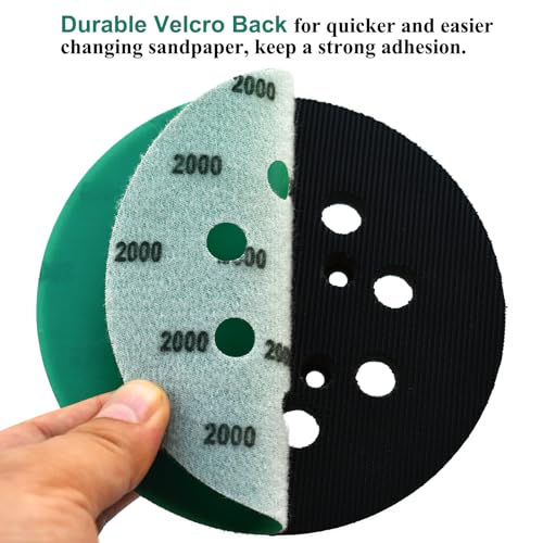 5-Inch 8-Hole Wet Dry Sanding Discs 2000 Grit Sandpaper, 50-Pack (50 Count)
