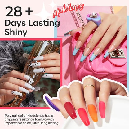 133pcs Poly Nail Gel Kit 32 Colors with 8W Nail Lamp