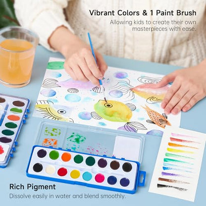 16 Colors Watercolor Paint Set Bulk (24 Count)