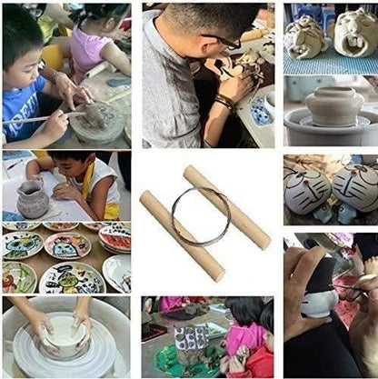 12Pcs Wire Clay Cutter with Wood Handle Easy to Use Steel Wire Cutting Tools for Cheese Plasticine Dough Mud Line Pottery Clay Ceramic Art Sculpture Cutting Cutting Pottery Tools Supplies