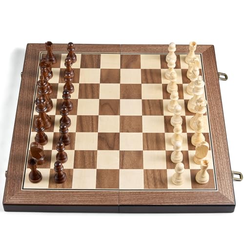 17'' Magnetic Wooden Chess Set for Adults Kids