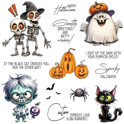 Halloween Clear Silicone stampReusable Stamp with Pumpkins