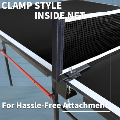 6FT/8FT/9FT Mid-Size Table Tennis Table Ping-Pong Table Set Foldable & Portable Table Indoor Outdoor for Family Game (Black, 8FT)