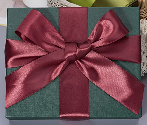 1 1 2 Inch Wine Red Solid Satin Ribbon for Gift Wrapping (150 Foot)