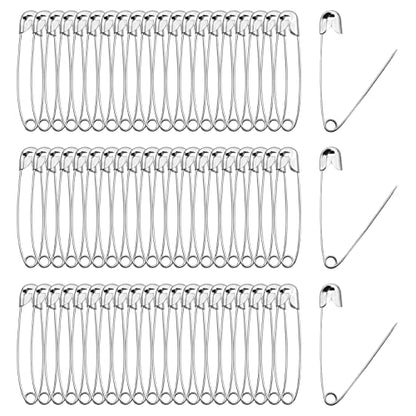 200 PCS 55mm Safety Pins Nickel Plated (200 Count)