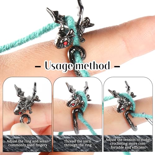 4PCS Crochet Rings