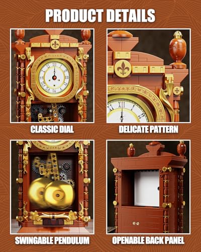 Vintage Pendulum Clock Building Block Set (751 Count)