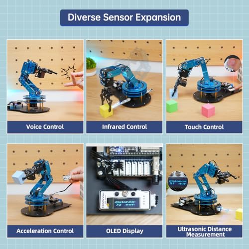 Robotic Arm for Arduino AI Vision & Voice Interaction 6DOF Serial Bus Servo Smart Robot Arm
