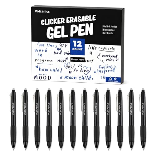 Retractable Erasable Gel Pens (12 Count)
