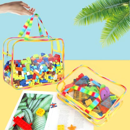 6 Packs Large Toy Storage Bags with Labels (6 Count)