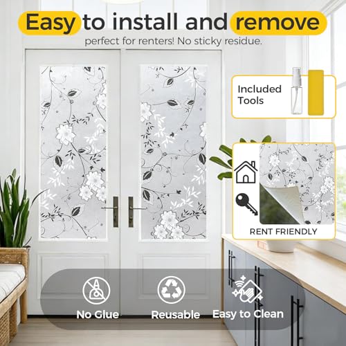 Window Privacy Film Decorative for Front Door