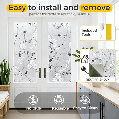 Window Privacy Film Decorative for Front Door
