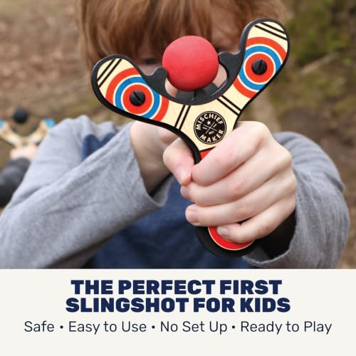 Mischief Maker® Wooden Slingshot for Kids with Soft Foam Balls (4 Count)
