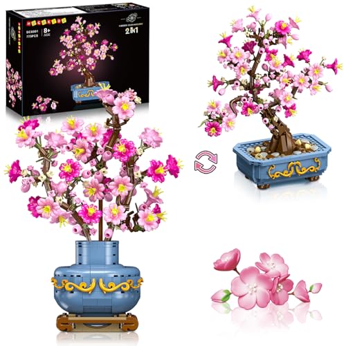 Flower Cherry Blossom Building Set 2 in 1 Bonsai Tree for 8 (775 Count)
