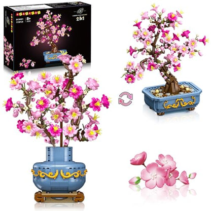 Flower Cherry Blossom Building Set 2 in 1 Bonsai Tree for 8 (775 Count)