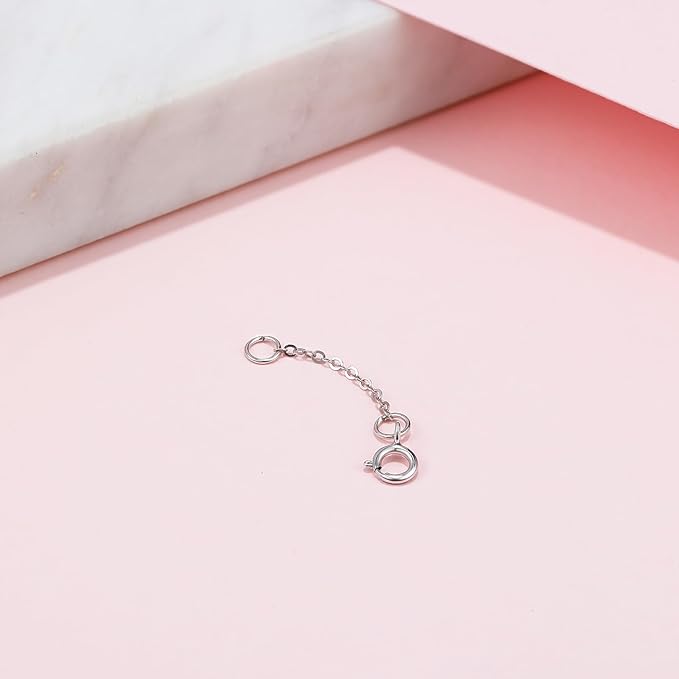 ZHOU LIU FU 18K/750 Real White Gold Extender for Necklace Bracelet Anklet Extenders for Jewelry Gold Extension for Women Men Durable Adjustable Chain Accessories 0.98Inch/2.5cm C218898
