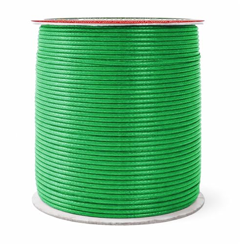 2mm Kelly Green Waxed Cord