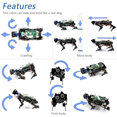 Robot Dog Kit for Raspberry Pi 5 4 B 3 B+ Zero 2 W