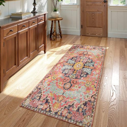 Reine Bohemian Floral Medallion Runner Rug